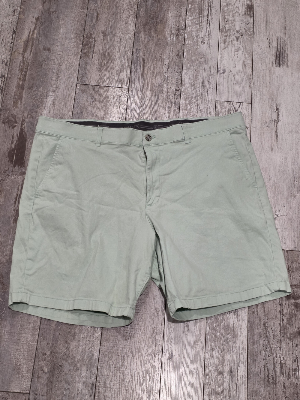 44W Men's Chaps Ralph Lauren Casual Cotton Shorts Mint Green Khaki Flex Chino